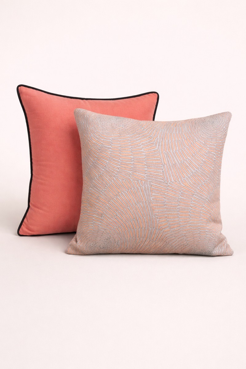 Mercan & Gri Dokulu İkili Set