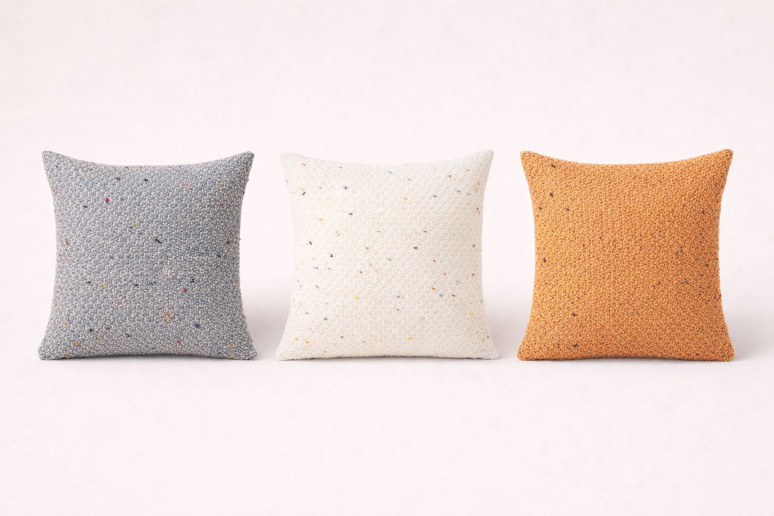 Üçlü El Örgüsü Kare Kırlent Seti